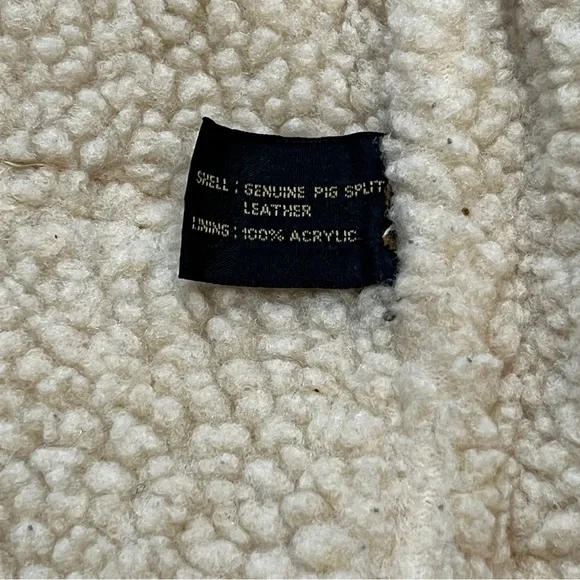 Express Brown Suede Leather Sherpa Vest Small - Picture 8 of 11